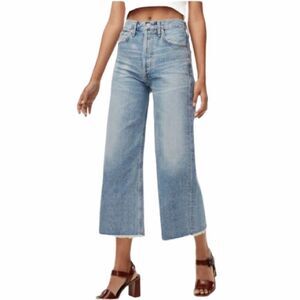 CITIZENS OF HUMANITY COH Emma High Rise Wide Leg Crop Denim Jeans Blue 24